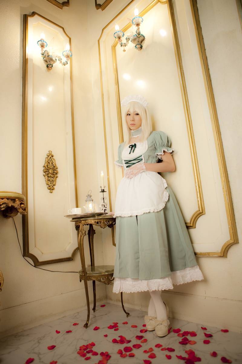 Cosplay C78 longphoto white hair sexy Japanese maid